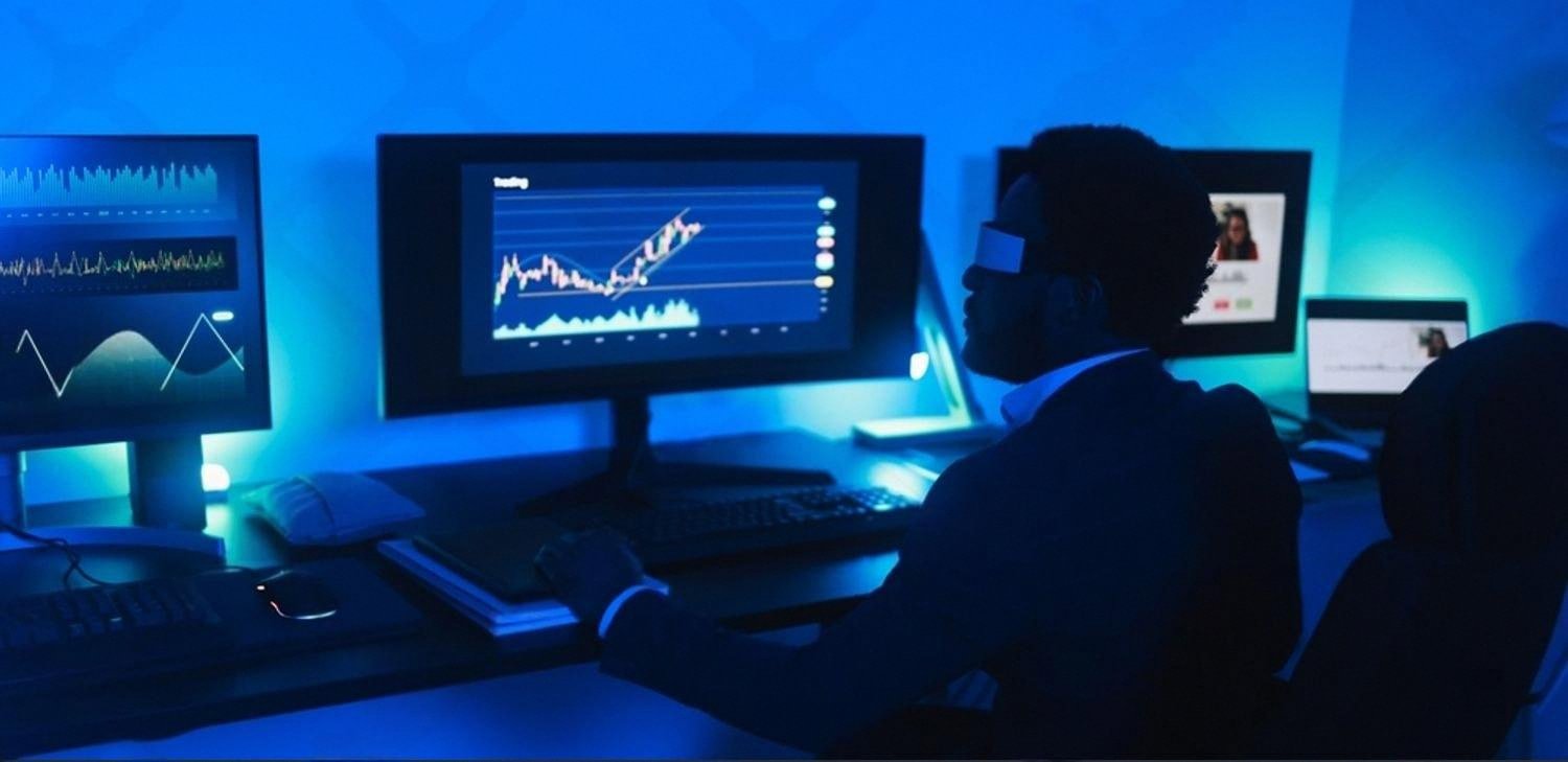 Operations analyst watching real-time payment flows on multiple monitors in a Dubai office